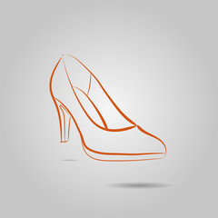Icon Vector image of elegant high-heeled shoes