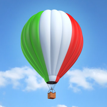 Hot air balloon with Italian flag
