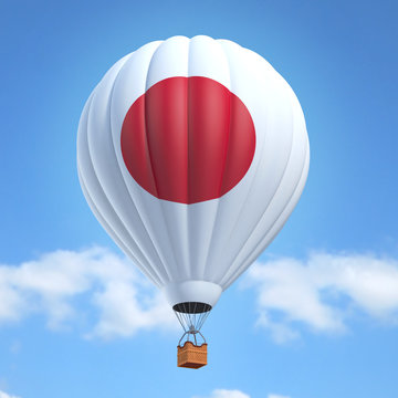 Hot air balloon with Japanese flag
