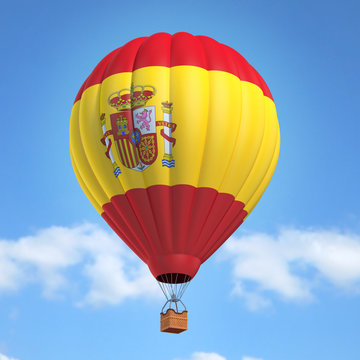 Hot air balloon with Spanish flag