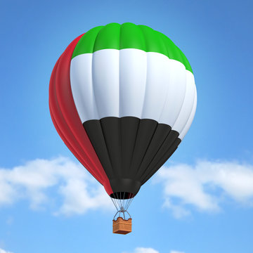 Hot air balloon with United Arab Emirates flag