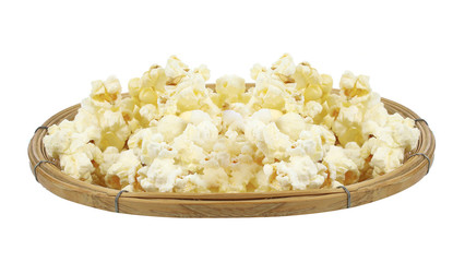 Popcorn isolated on the white background