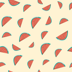 Seamless pattern made from watermelon illustration, can be used for textile, cards, invitation...