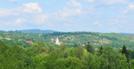 Fototapeta premium View of Transylvanian village in summer