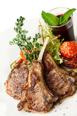 Lamb rack with garnish