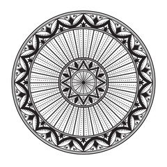 Circular pattern. African ethnic ornament for pottery, tiles, textiles, tattoos