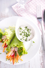 salad and sauce