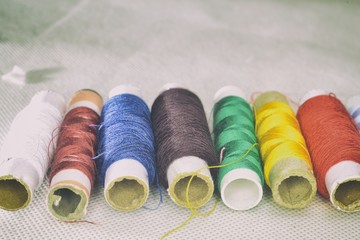 Fototapeta na wymiar colored threads for sewing