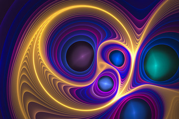 digital abstract multicolored  spiral  fractal background