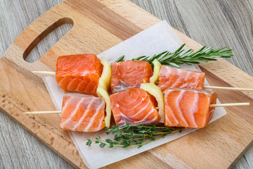 Salmon skewer