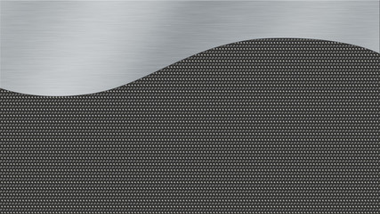 metal texture background with brushed steel and dark metal woven