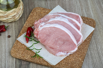 Raw pork steak