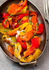stewed sweet pepper with parmesan