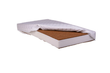 Close-up mattress made of coconut fiber  and sponge