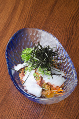 japanese cuisine. sashimi on the background