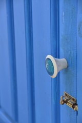 handle on a blue door