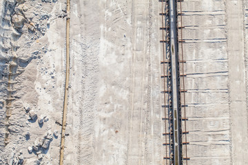 aerial view of coal mine conveyor belt