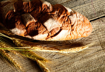 bread and ears are on the old table