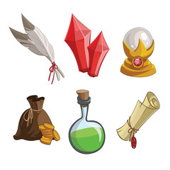 Vector Illustration with game icons. For computer games.