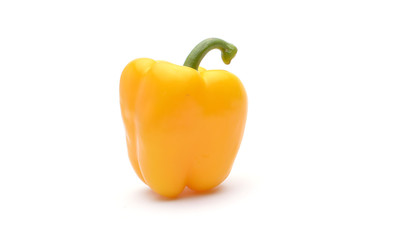 Colored peppers on white background