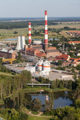 aerial view of coal power plant