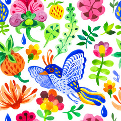 Vector Illustration with original floral background.