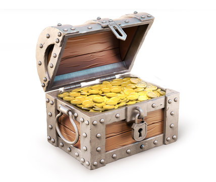 treasure chest 3d illustration