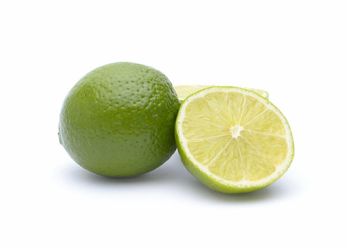 Lime on a white background