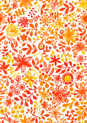 Vector Illustration with original floral background.