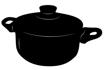 Saucepan with lid  - stylized vector illustration
