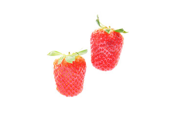 Fresh strawberries on a white background