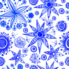 Vector Illustration with original blue background.