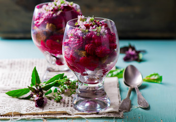 beet appetizer  from  in the verrines