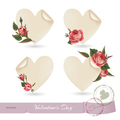 Vector set with design elements for decoration On Valentine's Da