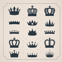 Set of icons twenty crowns.