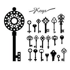 Vector Illustration of Vintage keys.