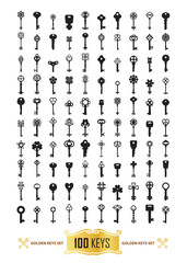 Vector Illustration of keys. Big icon set.