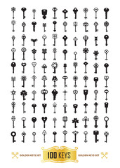 Vector Illustration of keys. Big icon set.