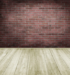 emty room with brick wall