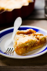 piece of homemade peaches  pie