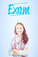 Exam against blue vignette background