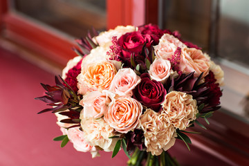 close up of wedding bouquet
