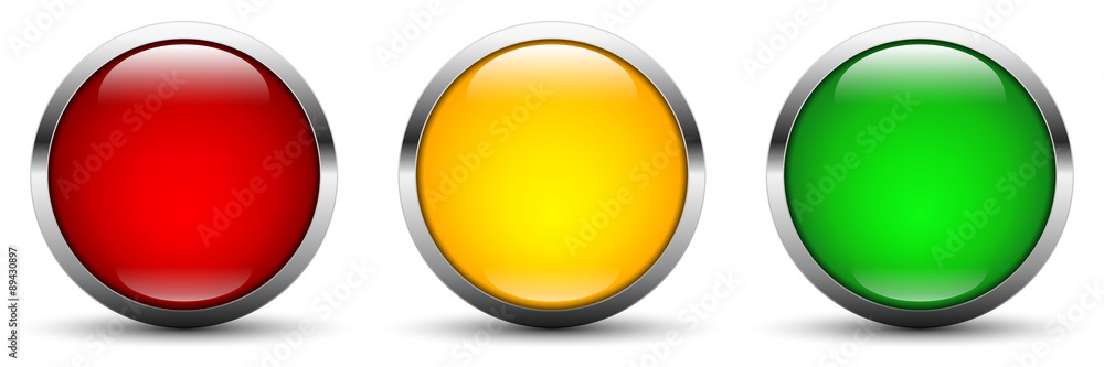 Wall mural vector button set in traffic light colors - rating
