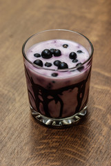panna cotta with blackcurrant and chockolate