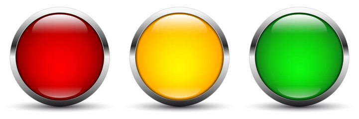 vector button set in traffic light colors - rating