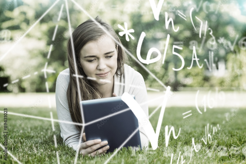 Aufkleber composite image of math problems