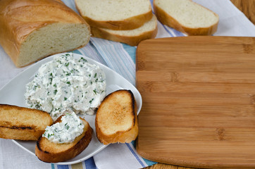 Toasts with cottage cheese