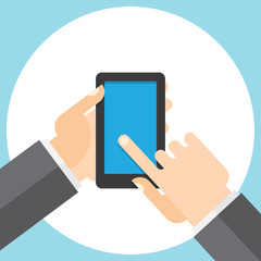 touchscreen smartphone in your hand
