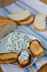 Toasts with cottage cheese