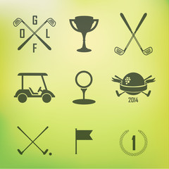 Golf. Vector Set labels and Icons. Golf symbols.